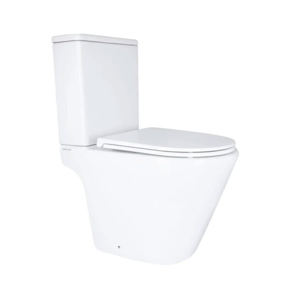 Унитаз компакт Mixxus Bevel-0405-R 605х370 овальный, с сиденьем, белый (MI6728)