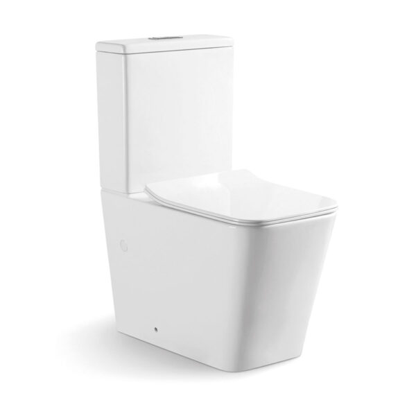 Унитаз компакт Mixxus Quadro-0403-R 640x360 квадратный, с сиденьем, белый (MI6710)