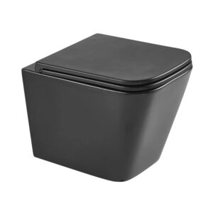 Унитаз подвесной Mixxus Premium Quadro-0301-T3 490x340 безободковый, черный (MP6587)