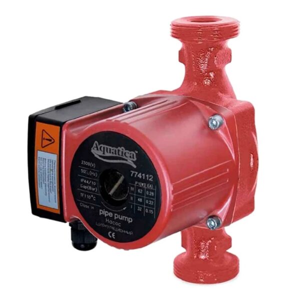 Циркуляционный насос Aquatica 230 В 100 Вт H 6 м Q 75 л/мин + гайки 1 1/4" (774134)