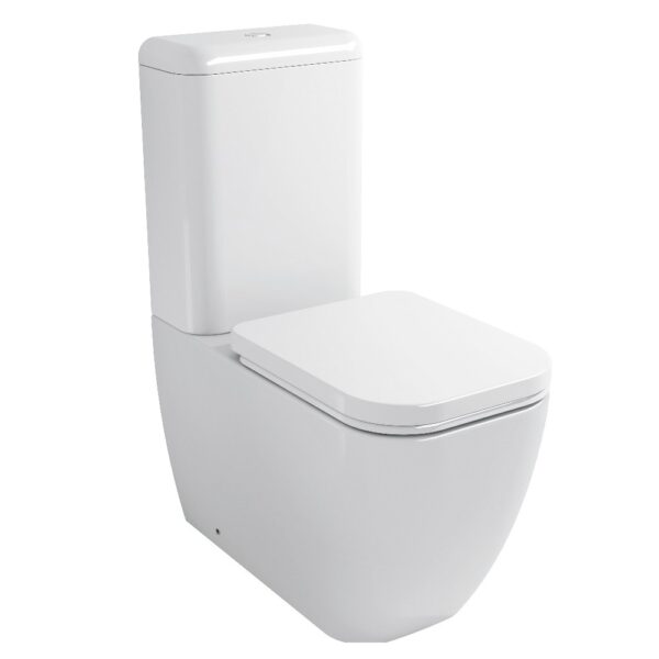 Унитаз компакт Imprese Valtice 645x355 полукруглый, с сиденьем, белый (i1115)