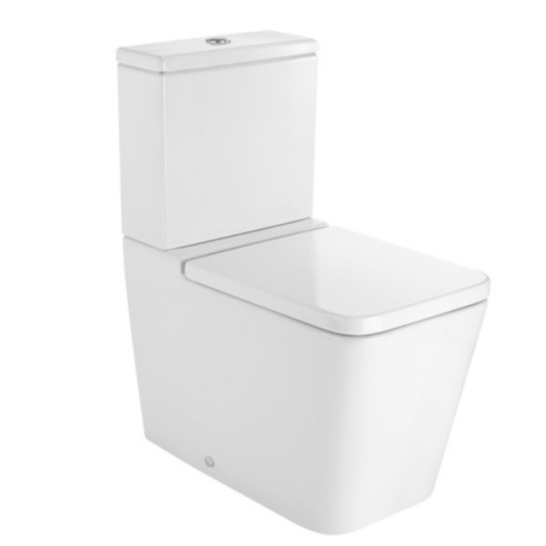 Унитаз компакт Roca Inspira 645x375 округлый, без сиденья, белый (A342536000)