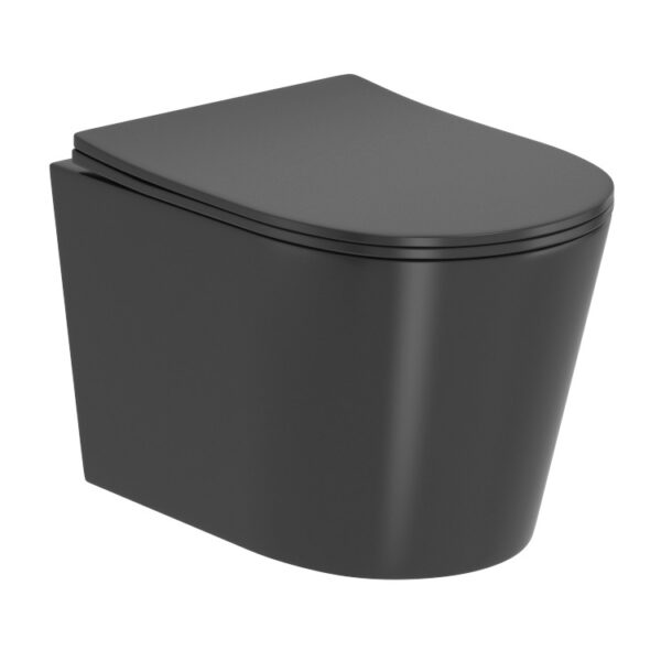 Унитаз подвесной Imprese Jess 485x360 безободковый, черный матовый (i11330MDG)
