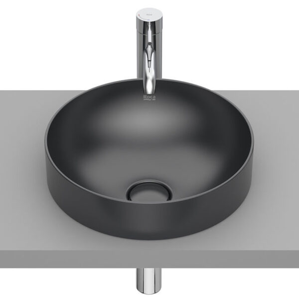 Раковина накладная Roca Inspira 370x370 круглая, черная матовая (A32752R640)