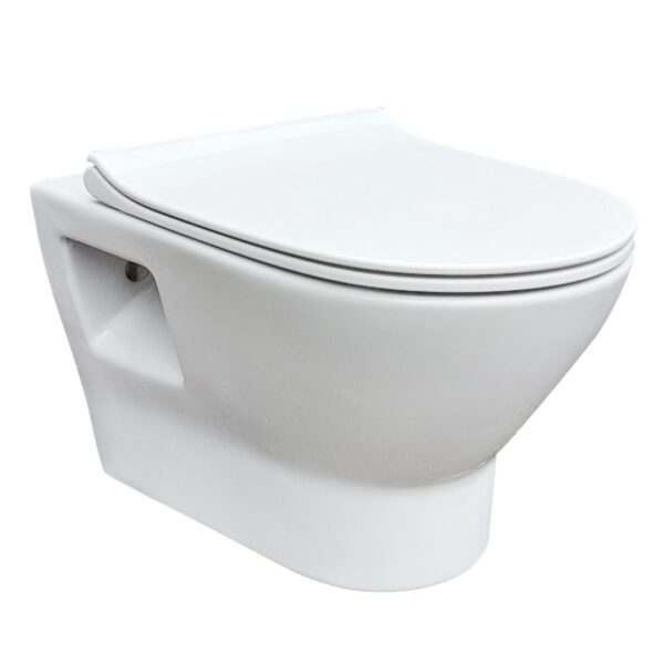 Унитаз подвесной RJ Feel 495x356 безободковый, белый (RJ4545)