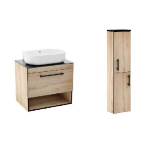 Комплекты мебели 3в1 Imprese Black Edge 70см (тумба + умывальник + пенал) дерево (f32117OK(3)