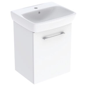 Тумба в ванную Geberit Selnova Square 64,9х50 подвесная, с умывальником, белый (502.750.00.1)
