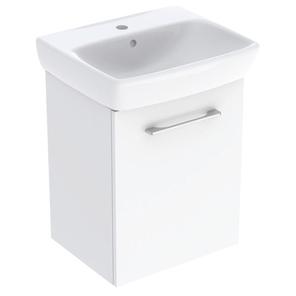 Тумба в ванную Geberit Selnova Square 64,9х50 подвесная, с умывальником, белый (502.750.00.1)