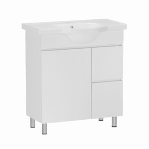 Тумба в ванную RJ Lily-Xo 65х48 напольная, с умывальником RJ Lotus, белый (RJFU032-0165WHSET(RJFU032-0165WH + RZJ201))