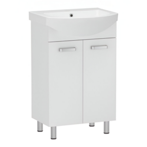 Тумба в ванную RJ Soft-L 66х32,5 напольная, с умывальником Runa, белый (RJFU023-0170WHSET(RJFU023-0170WH+L81970000))
