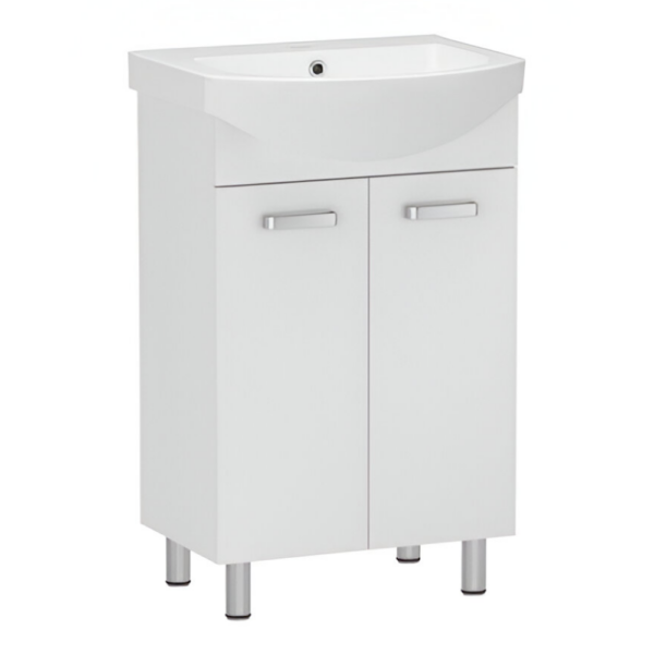 Тумба в ванную RJ Soft-L 66х32,5 напольная, с умывальником Runa, белый (RJFU023-0170WHSET(RJFU023-0170WH+L81970000))