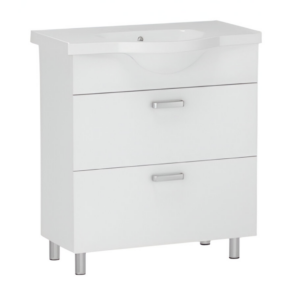 Тумба в ванную RJ Tulip-L 55х40 напольная, с умывальником Tulip, белый (RJFU052-0155WHSET(RJFU052-0155WH + RJFU081-0))