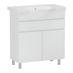 Тумба в ванную RJ Iris-Xo 65х40 напольная, с умывальником RJ Lotus, белый (RJFU034-0165WHSET(RJFU034-0165WH + RZJ201))