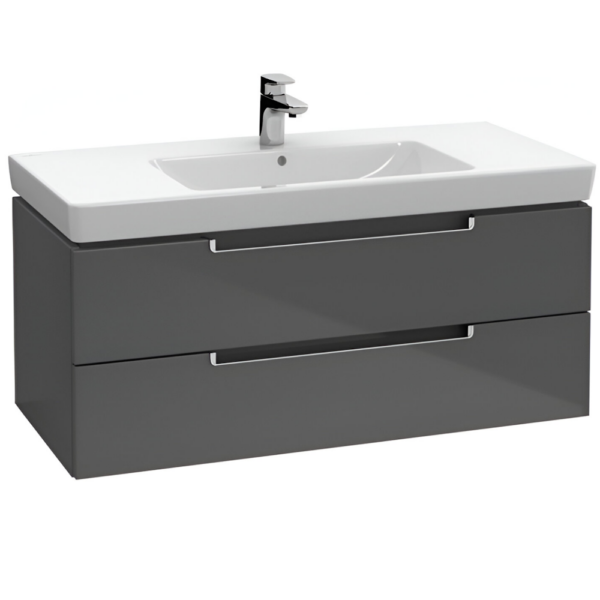 Тумба в ванную Villeroy & Boch Subway 2.0 98,7х44,9 подвесная, под умывальник, графит (A69710FP)