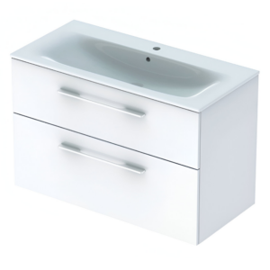 Тумба в ванную Geberit Selnova Square 100х48 подвесная, с умывальником, белый (501.244.00.1)