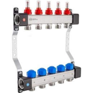 Коллектор теплого пола KAN InoxFlow UFS 1″x3/4″ 6 выходов, c расходомерами (1316157070)