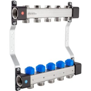 Коллектор теплого пола KAN InoxFlow UVS 1″x3/4″ 3 выходов, без расходомеров (1316160034)