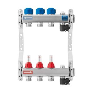 Коллектор теплого пола KAN N75020A1 1/4″x3/4″ 2 выходов, с расходомерами (1316157022)