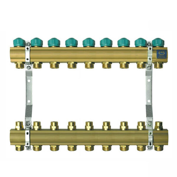 Коллектор теплого пола KAN 71090А 1″x3/4″ 9 выходов, без расходомеров (1346160018)