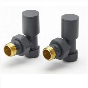 Кран радиаторный Rastas 1/2″ ВН угловой, серый матовый