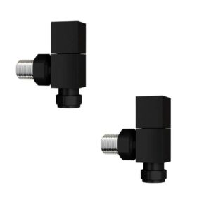 Кран радиаторный Rastas 1/2″ ВН угловой, черный матовый