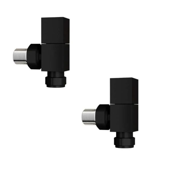 Кран радиаторный Rastas 1/2″ ВН угловой, черный матовый