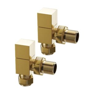 Кран радиаторный Rastas 1/2″ ВН угловой, золотой