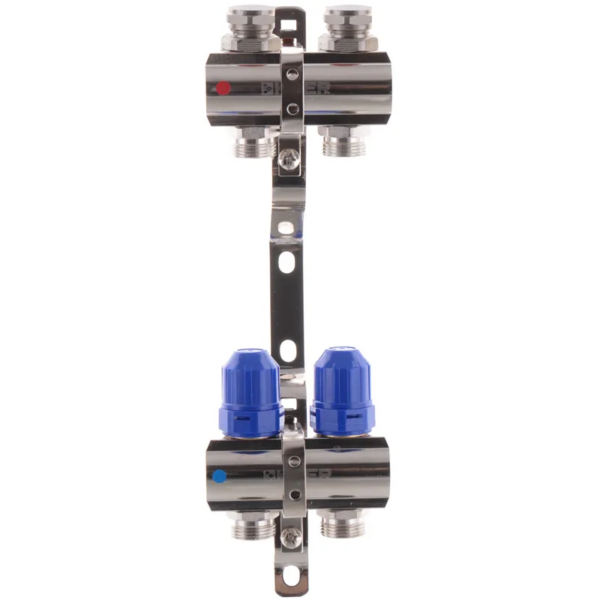 Коллектор теплого пола Koer KR.1100-02 1″x3/4″ 2 выходов, без расходомеров (KR2628)