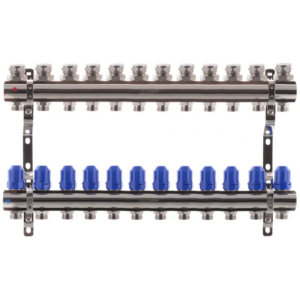 Коллектор теплого пола Koer KR.1100-012 1″x3/4″ 12 выходов, без расходомеров (KR2638)