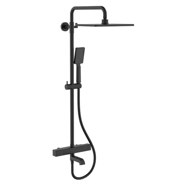 Душевая система Koer KB-57011-05 с термостатом, латунь, черная матовая (KR4725)