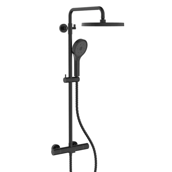 Душевая система Koer KB-55013-05 с термостатом, латунь, черная матовая (KR4731)