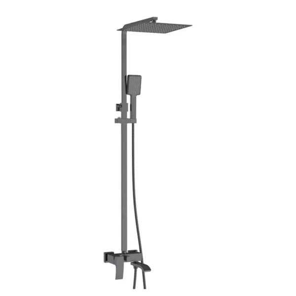 Душевая система Koer KB-56007-07 с тропическим душем, латунь, графит матовый (KR5160)
