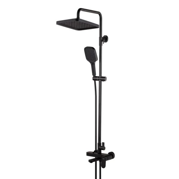 Душевая система Koer KB-56030-05 с тропическим душем, латунь, черная матовая (KR5428)