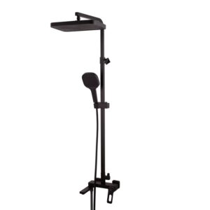Душевая система Koer KB-56031-05 с тропическим душем, латунь, черная матовая (KR5439)