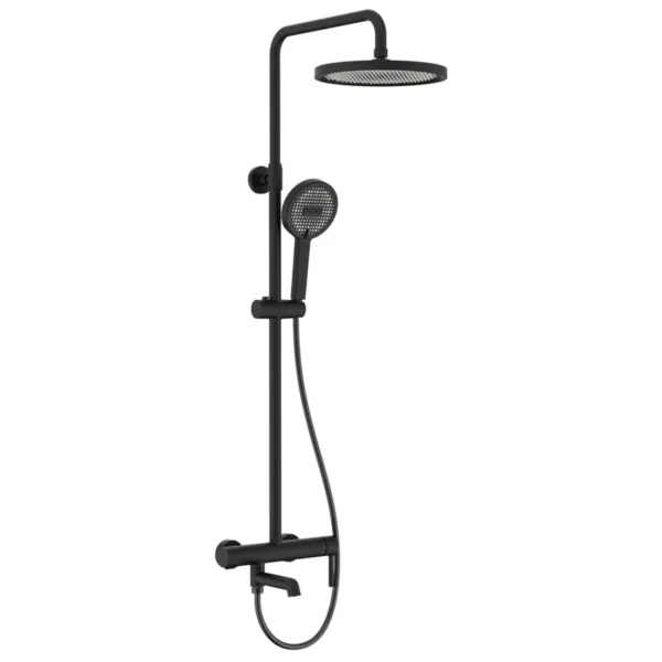 Душевая система Koer KB-56029-05 с изливом, латунь, черная матовая (KR5490)