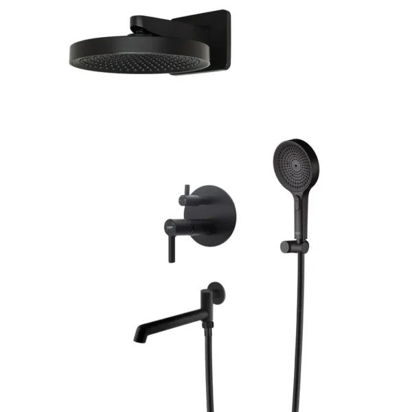 Душевая система Koer KB-66029-05 скрытого монтажа, латунь, черная матовая (KR5492)