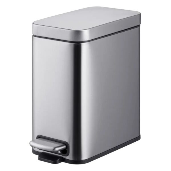 Ведро для мусора Mixxus Premium Quadro-TC0105 5 л с плавным закрытием, хром (MI7062)