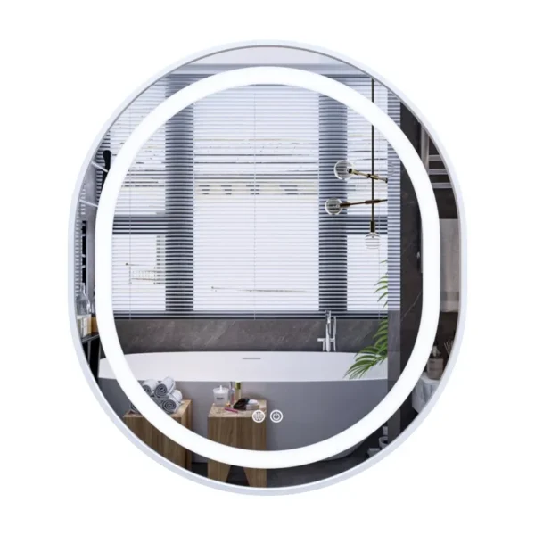 Зеркало для ванной комнаты Mixxus Premium Ellipse 800х700 овальное, с LED подсветкой (MP6645)