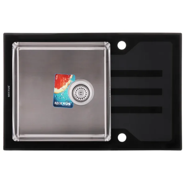Кухонная мойка Mixxus MX 780х510 универсальная, прямоугольная, черная (1,2 мм) (MX0574)