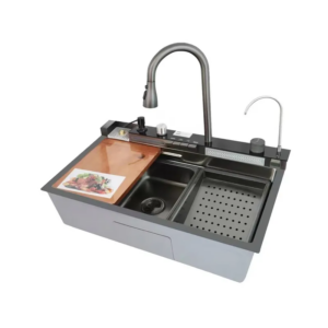 Многофункциональная мойка Mixxus MH7546-SET-06 750х460 нержавеющая сталь, графит + смеситель (MX9576)