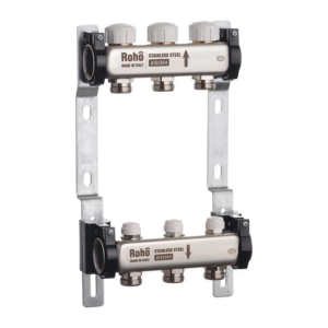 Коллектор теплого пола Roho R805-03 1″x3/4″ 3 выходов, без расходомеров (RO0057)