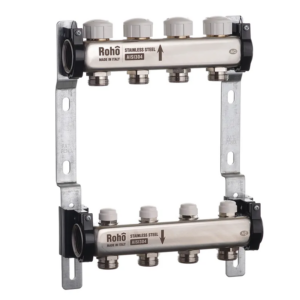 Коллектор теплого пола Roho R805-04 1″x3/4″ 4 выходов, без расходомеров (RO0058)