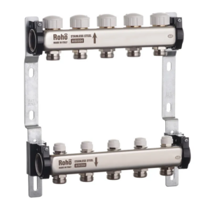 Коллектор теплого пола Roho R805-05 1″x3/4″ 5 выходов, без расходомеров (RO0059)