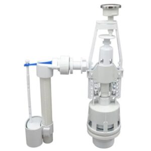 Комплект арматуры для бачка унитаза Zerix AK-02-A 1/2″ с нижней подводкой (2 режима) (ZX5164)