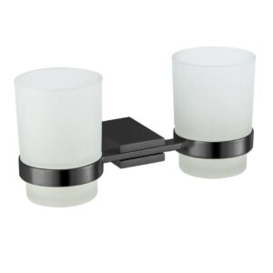 Стакан для зубных щеток VBI Neptune настенный, двойной, черный матовый (VBI-040514BL)