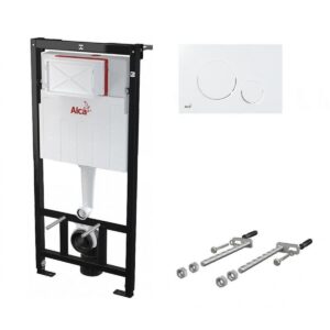 Комплект 2в1 инсталляция для унитаза AlcaPlast (AM101/1120) + клавиша смыва (M670)