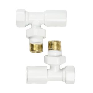 Краны радиаторные Warm Well 1/2″ ВН угловые, белый матовый (2шт.)