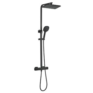 Душевая система Globus Lux Termostatic с изливом, латунь, черная матовая (GLQ-0040T-BB)