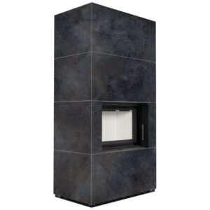 Камин на дровах Kratki FLOKI BOX 8 кВт керамогранит, ossido nero
