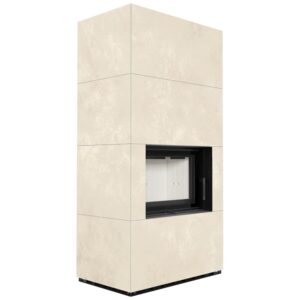 Камин на дровах Kratki FLOKI BOX 8 кВт керамогранит, oxide bianco